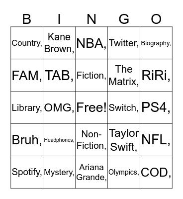 Random Bingo Card