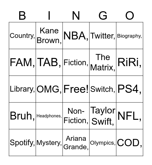 Random Bingo Card