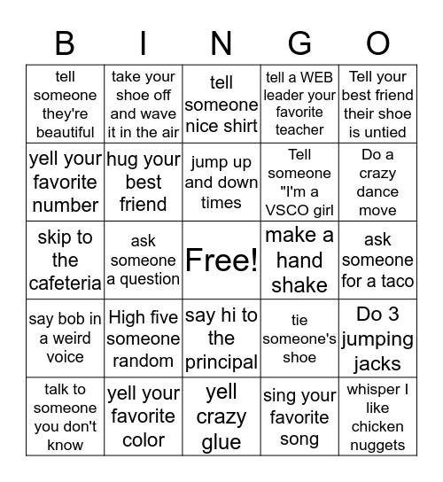 ojhs ram bingo card Bingo Card