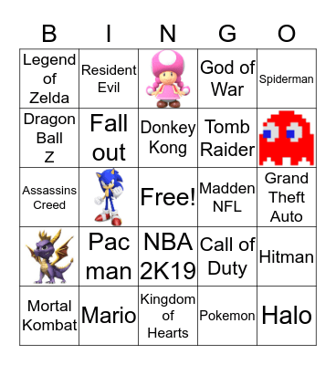 Video Games Bingo Card