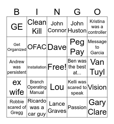 EGCS Bingo Card