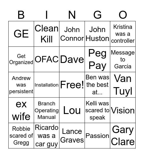 EGCS Bingo Card