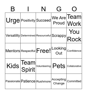 We Are PROUD Bingo Card