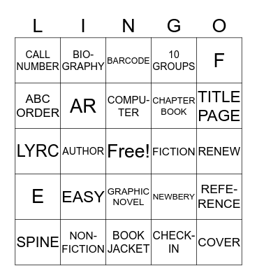 LIBRARY BINGO Card