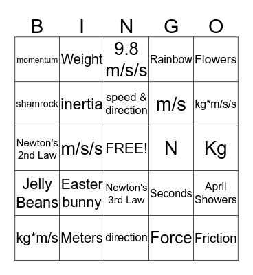 Unit Bingo (Spring) Bingo Card