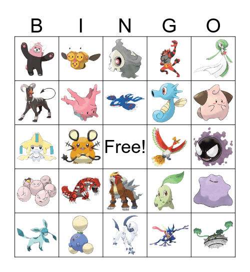 Pokémon Bingo Card