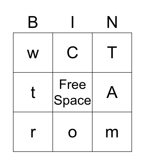 Alphabet Bingo Card