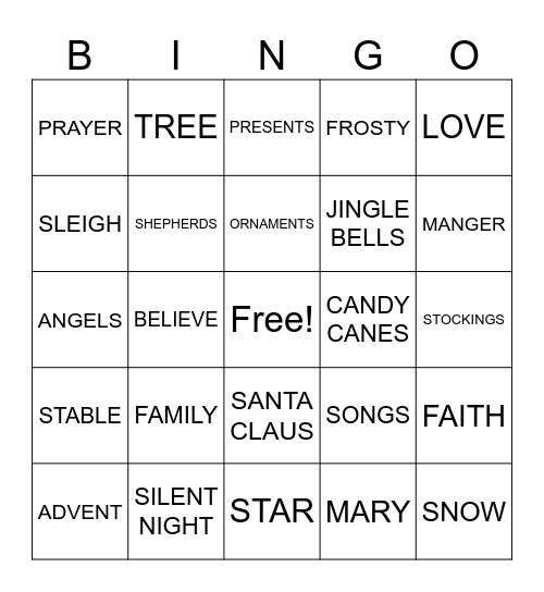 CHRISTMAS Bingo Card
