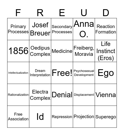 Sigmund Show Down Bingo Card