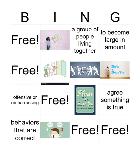 Be polite Bingo Card