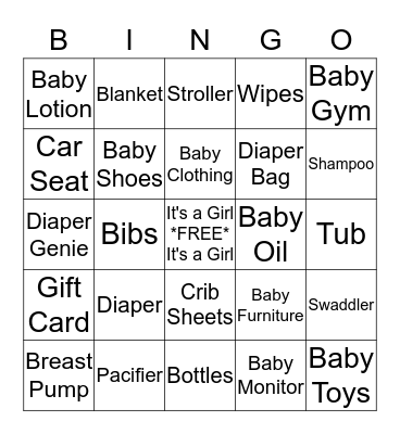 Baby Langston Bingo Card