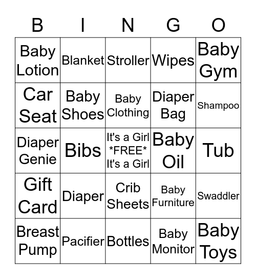 Baby Langston Bingo Card