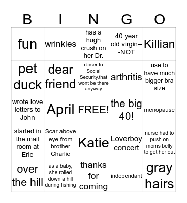 Fun Facts About Michelle  Bingo Card