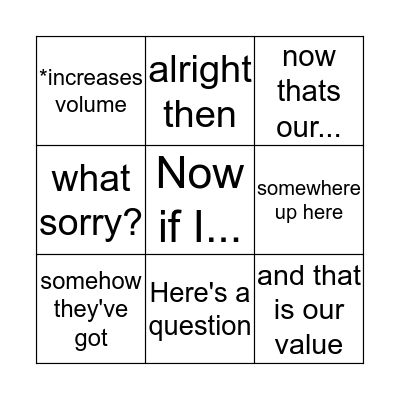 Rob Bingo Card