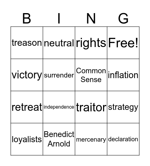 Social Studies Bingo Card