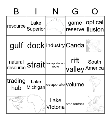 World Lakes Bingo Card