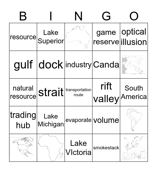 World Lakes Bingo Card