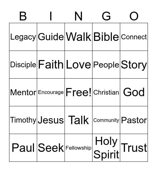 Sermon Bingo Card