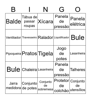 My bingo Card