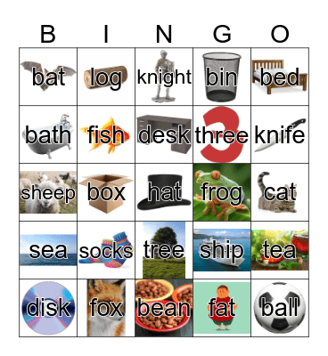 English Bingo Card