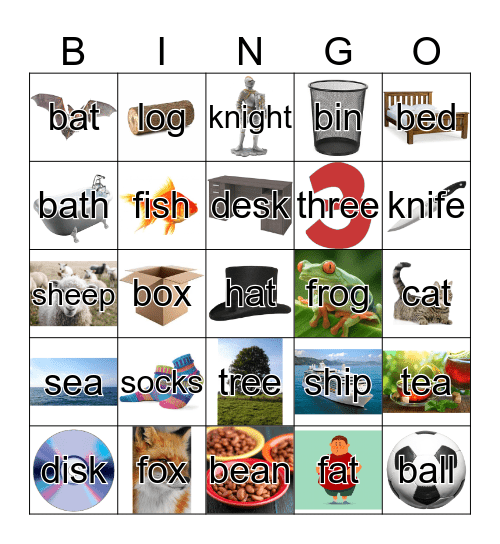 English Bingo Card