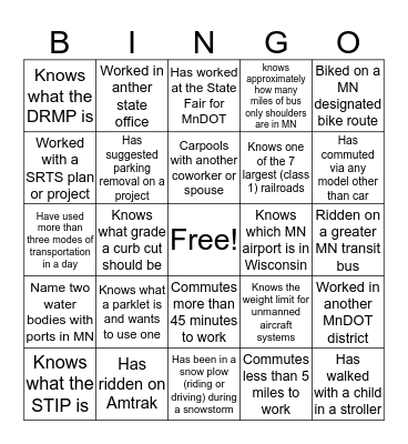 Annual meeting bingo Card