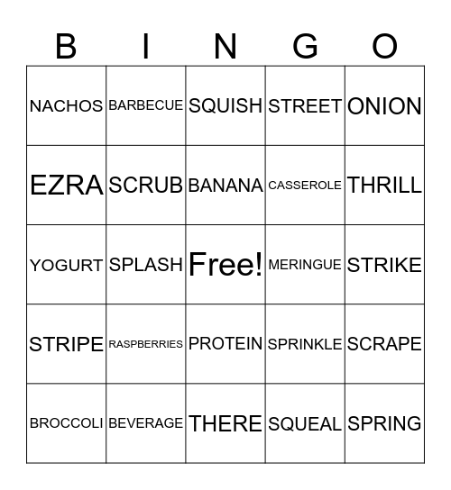 Bingo Week 6 Bingo Card