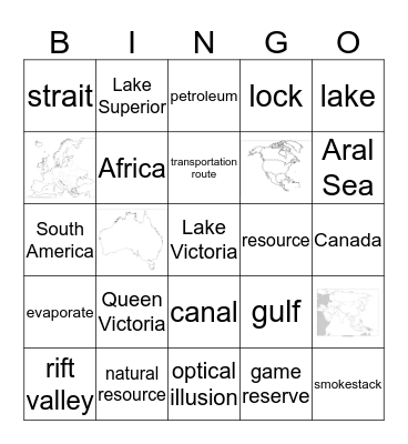 World Lakes Bingo Card