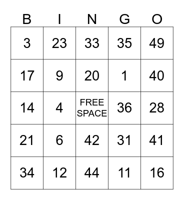 Homework Club Bingo! Bingo Card