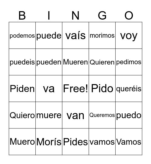 Jugar Bingo Card