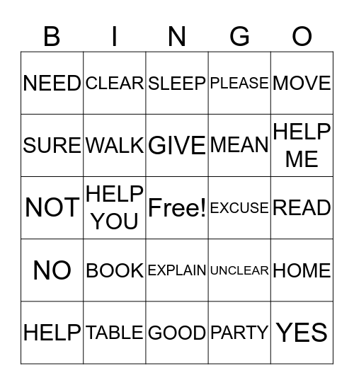 Unit 2 Beginning Bingo Card