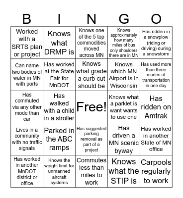 OTSM annual meeting Bingo Card