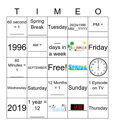 TIME Bingo Card