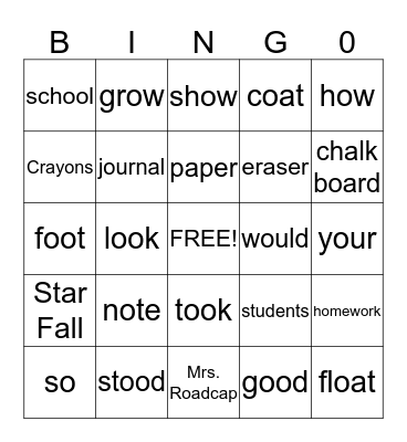 Izabella's BINGO Card