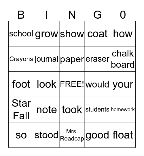 Izabella's BINGO Card