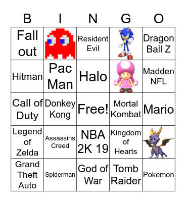 Video Games Bingo Card