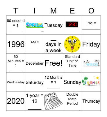 TIME Bingo Card