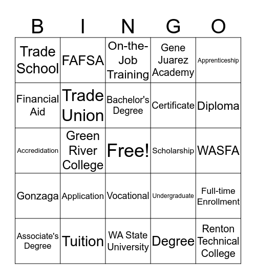 T-2-4 Lingo Bingo Card