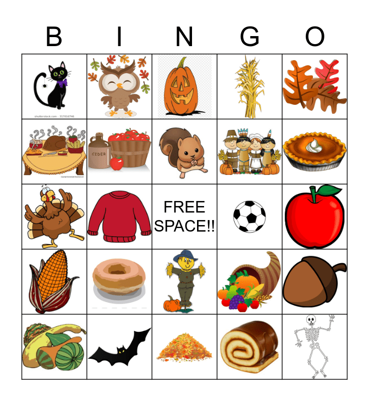 FALL Bingo Card