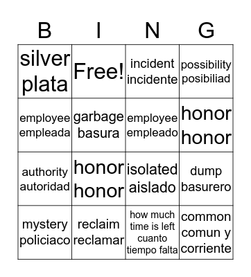 el  Bingo Card