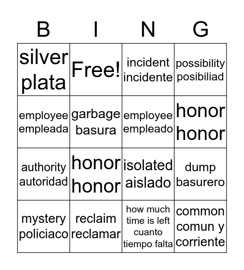 el  Bingo Card