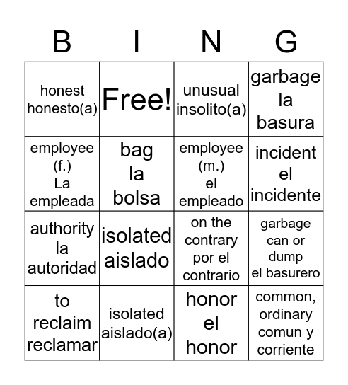 El Incidente y Palabras y Expreciones jddeediediediediehdiediediedheidiedhiehiedeidededediiehdiehdiehdiehiedheidheideideidedihedihedihedihedihediehdiehdiedeihddiedediedhed Bingo Card