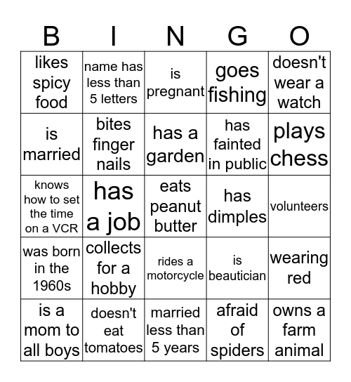 Find Someone Who... Bingo Card