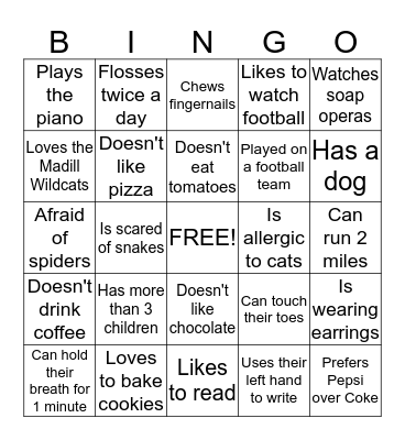 Ice-Breaker Bingo Card