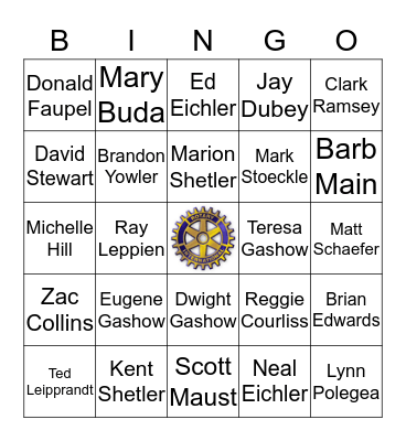 CELEBRITY ROTARIAN  Bingo Card