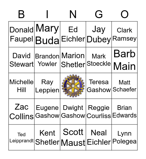 CELEBRITY ROTARIAN  Bingo Card