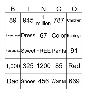ASL 1 Numbers and Signs Bingo Card