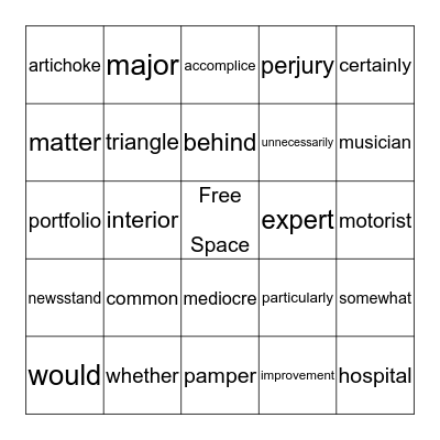 Bingo Card