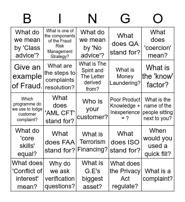 Guest Speaker Day Bingo Card