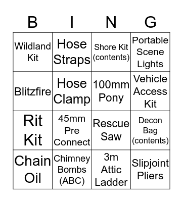 FIREFIGHTER BING(O)! Bingo Card